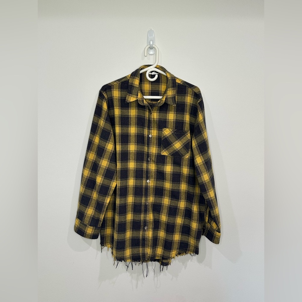 La Miel Plaid Flannel Yellow & Charcoal - Size L